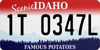 ID license plate 1T0347L