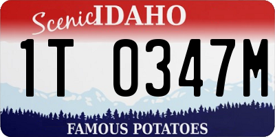 ID license plate 1T0347M