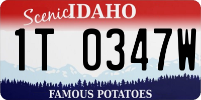 ID license plate 1T0347W