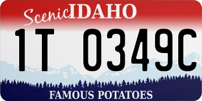 ID license plate 1T0349C