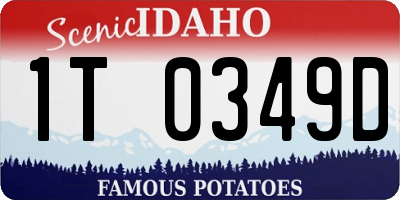 ID license plate 1T0349D