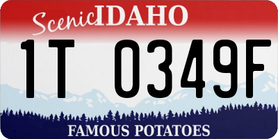 ID license plate 1T0349F