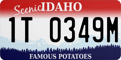 ID license plate 1T0349M