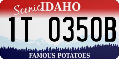 ID license plate 1T0350B