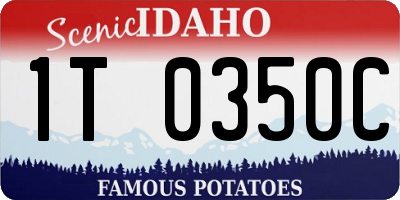 ID license plate 1T0350C