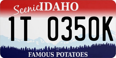 ID license plate 1T0350K