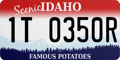 ID license plate 1T0350R