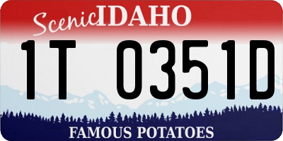 ID license plate 1T0351D