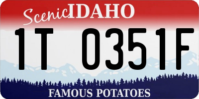 ID license plate 1T0351F