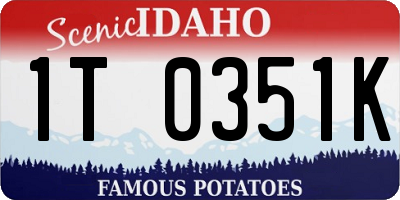 ID license plate 1T0351K