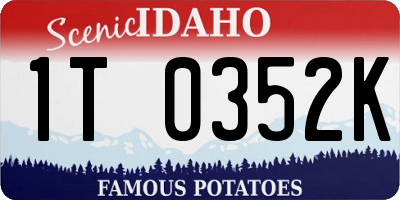 ID license plate 1T0352K