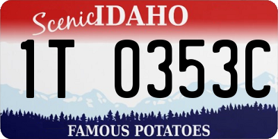 ID license plate 1T0353C