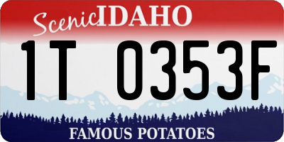 ID license plate 1T0353F