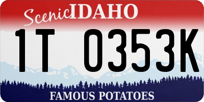 ID license plate 1T0353K