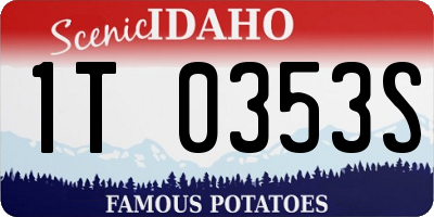 ID license plate 1T0353S