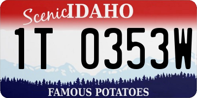 ID license plate 1T0353W