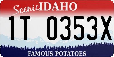ID license plate 1T0353X