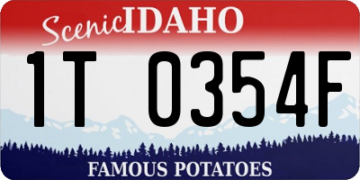 ID license plate 1T0354F
