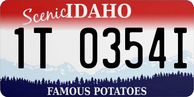 ID license plate 1T0354I