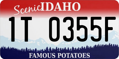 ID license plate 1T0355F