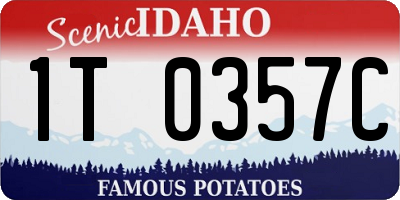 ID license plate 1T0357C