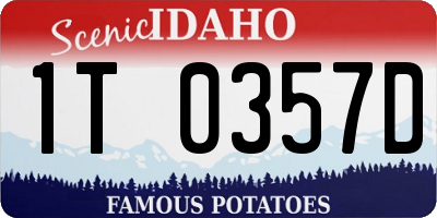 ID license plate 1T0357D