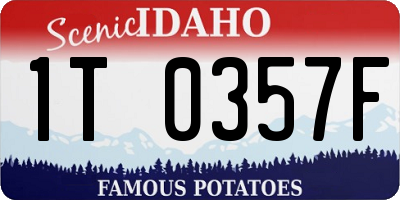 ID license plate 1T0357F