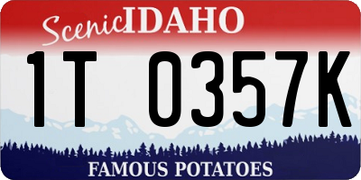 ID license plate 1T0357K