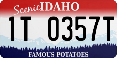 ID license plate 1T0357T