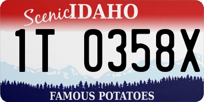 ID license plate 1T0358X