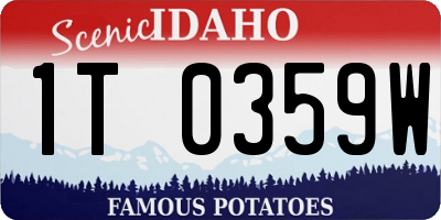 ID license plate 1T0359W