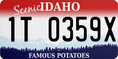 ID license plate 1T0359X