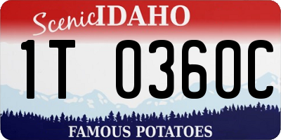ID license plate 1T0360C