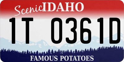 ID license plate 1T0361D
