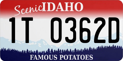 ID license plate 1T0362D