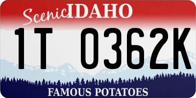 ID license plate 1T0362K