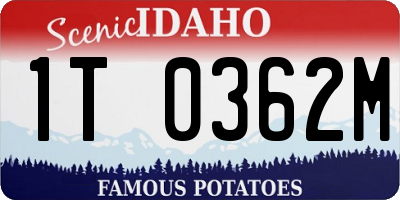 ID license plate 1T0362M