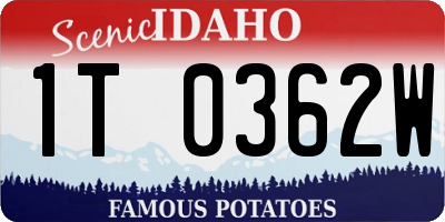 ID license plate 1T0362W