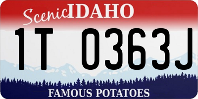 ID license plate 1T0363J