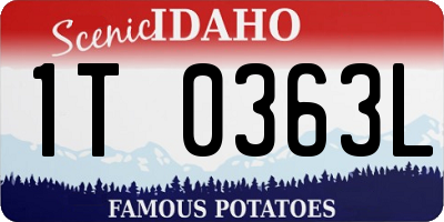 ID license plate 1T0363L
