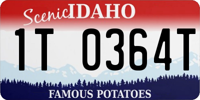 ID license plate 1T0364T
