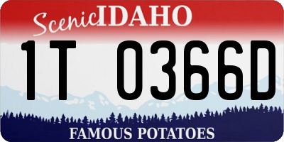 ID license plate 1T0366D