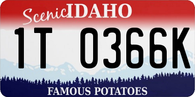 ID license plate 1T0366K