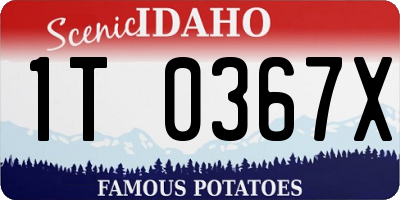 ID license plate 1T0367X