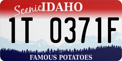 ID license plate 1T0371F