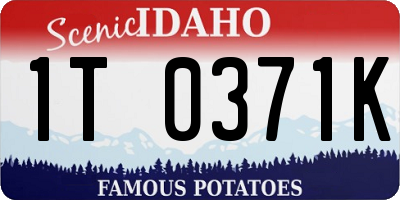 ID license plate 1T0371K