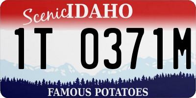 ID license plate 1T0371M