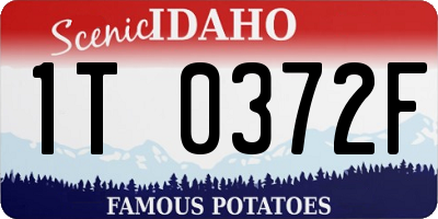 ID license plate 1T0372F