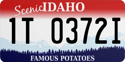ID license plate 1T0372I