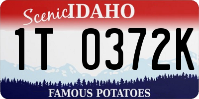 ID license plate 1T0372K
